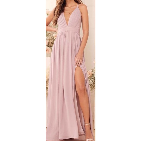 Lulus Dresses & Skirts - LULU'S SZ S Ballroom Bliss Dusty Lilac Pleated Maxi Party Dress NEW B46